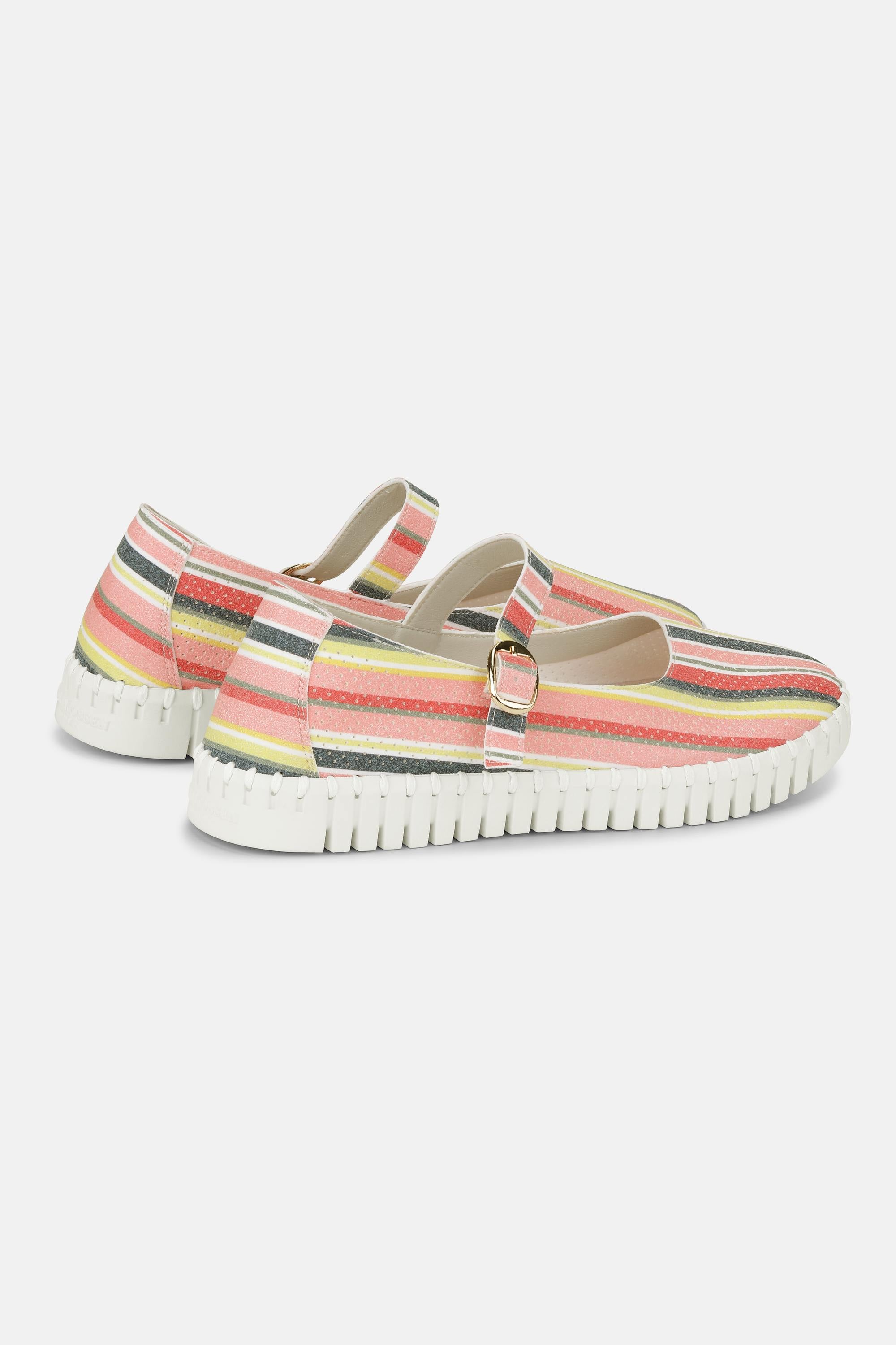 Ballerina Stribet - Peach Bud White